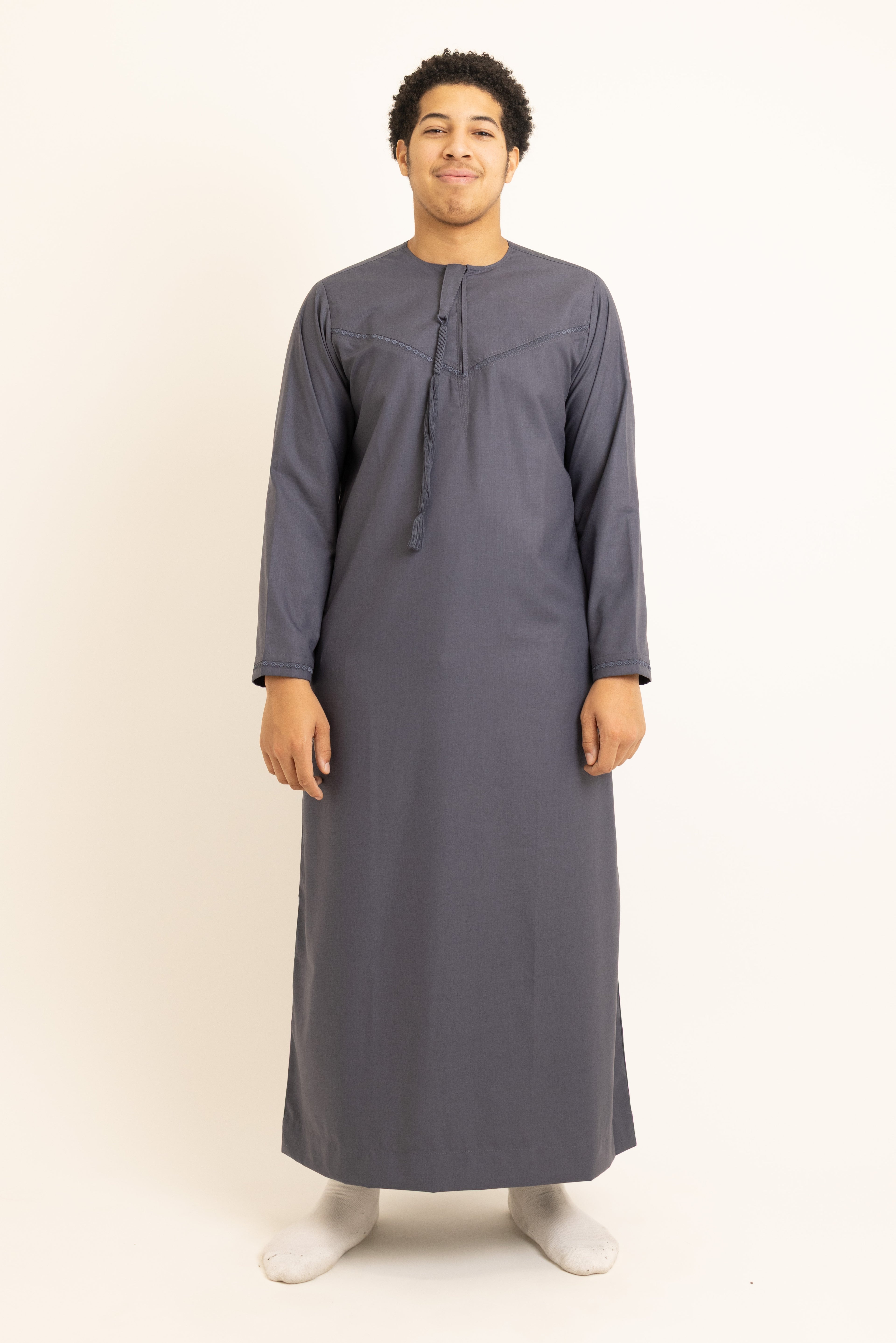 Emirati Dark Grey Thobe with Tassel