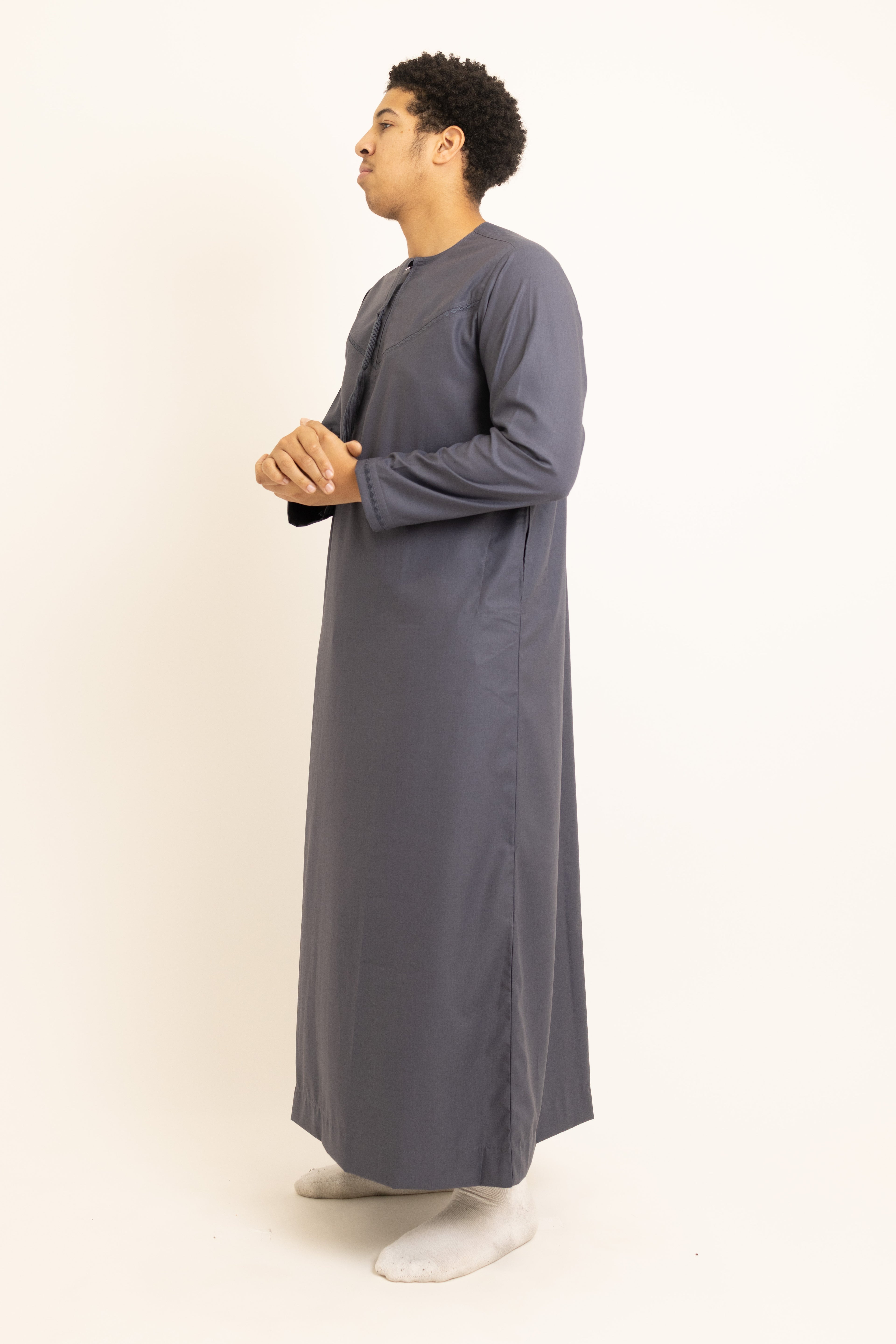 Emirati Dark Grey Thobe with Tassel