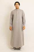 Saudi Light Grey Thobe (with Cuff)