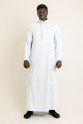 Qatari Light Blue Thobe Buttoned