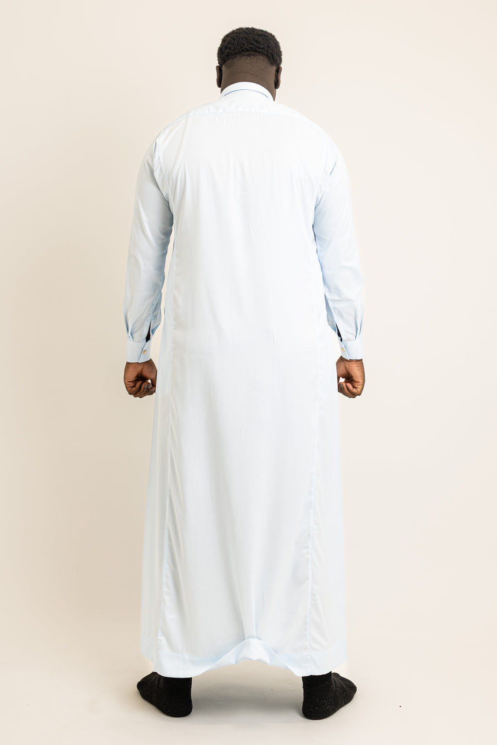 Qatari Light Blue Thobe Buttoned