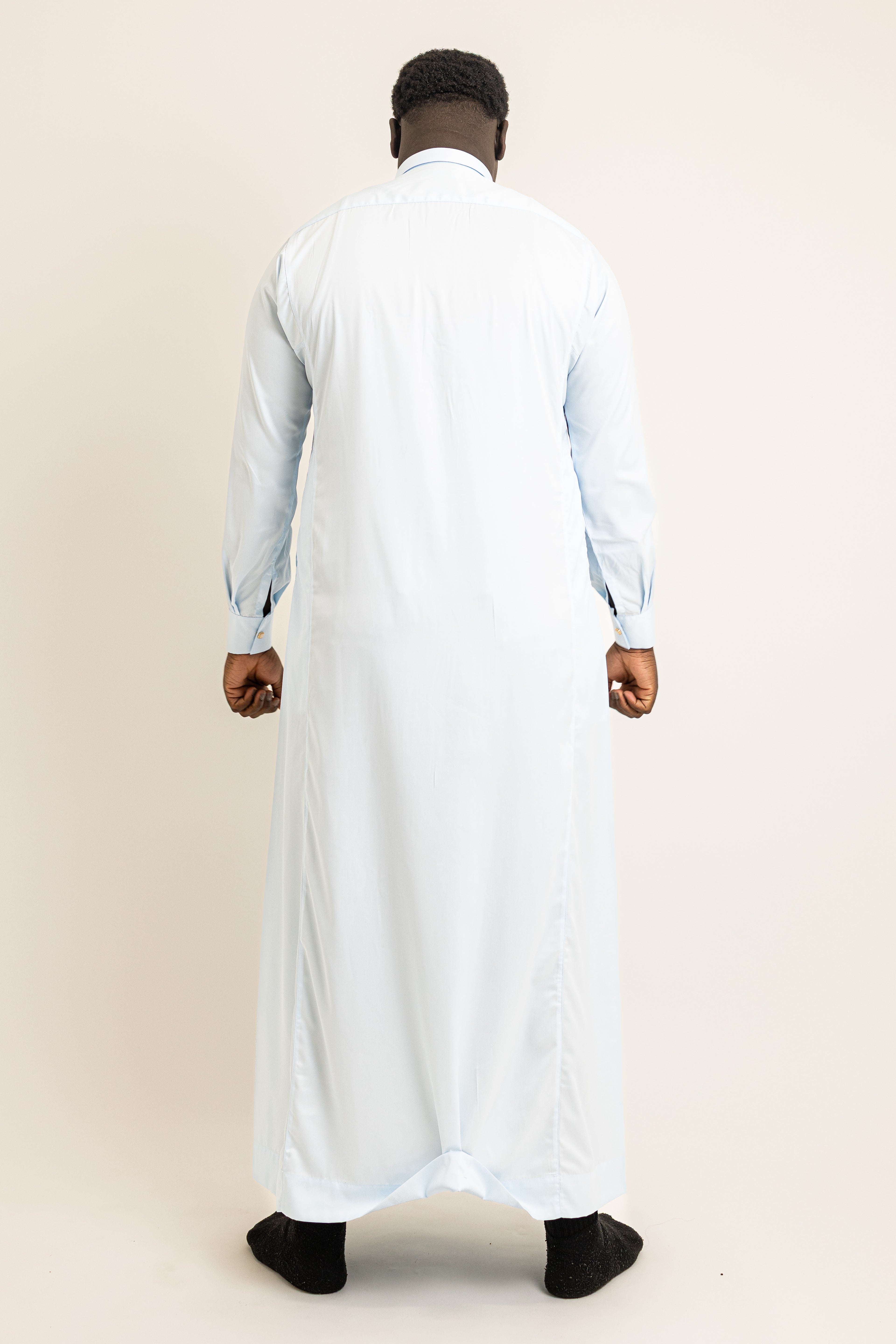 Qatari Light Blue Thobe Buttoned