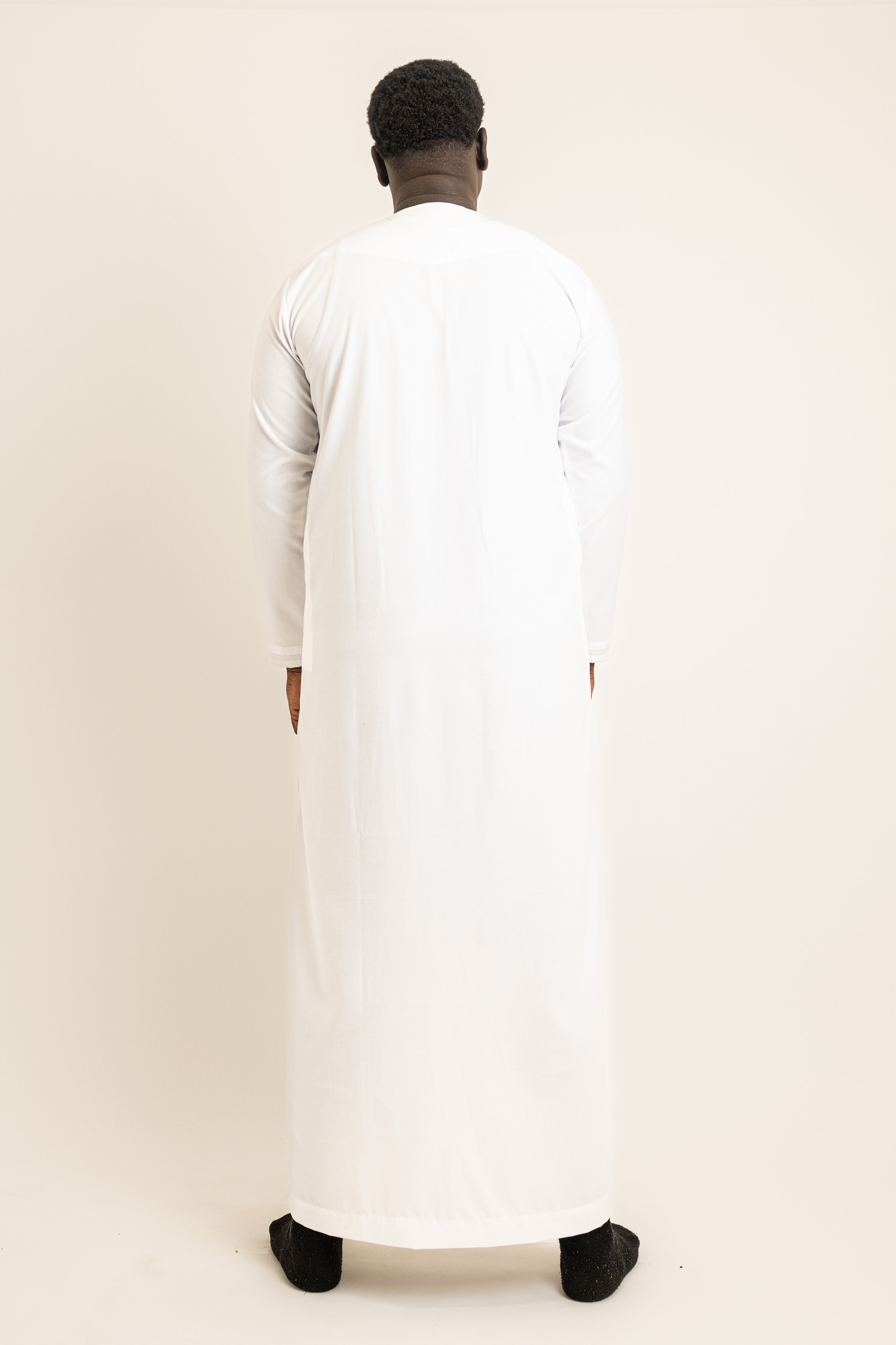 Emirati Clear White Thobe with Tassel