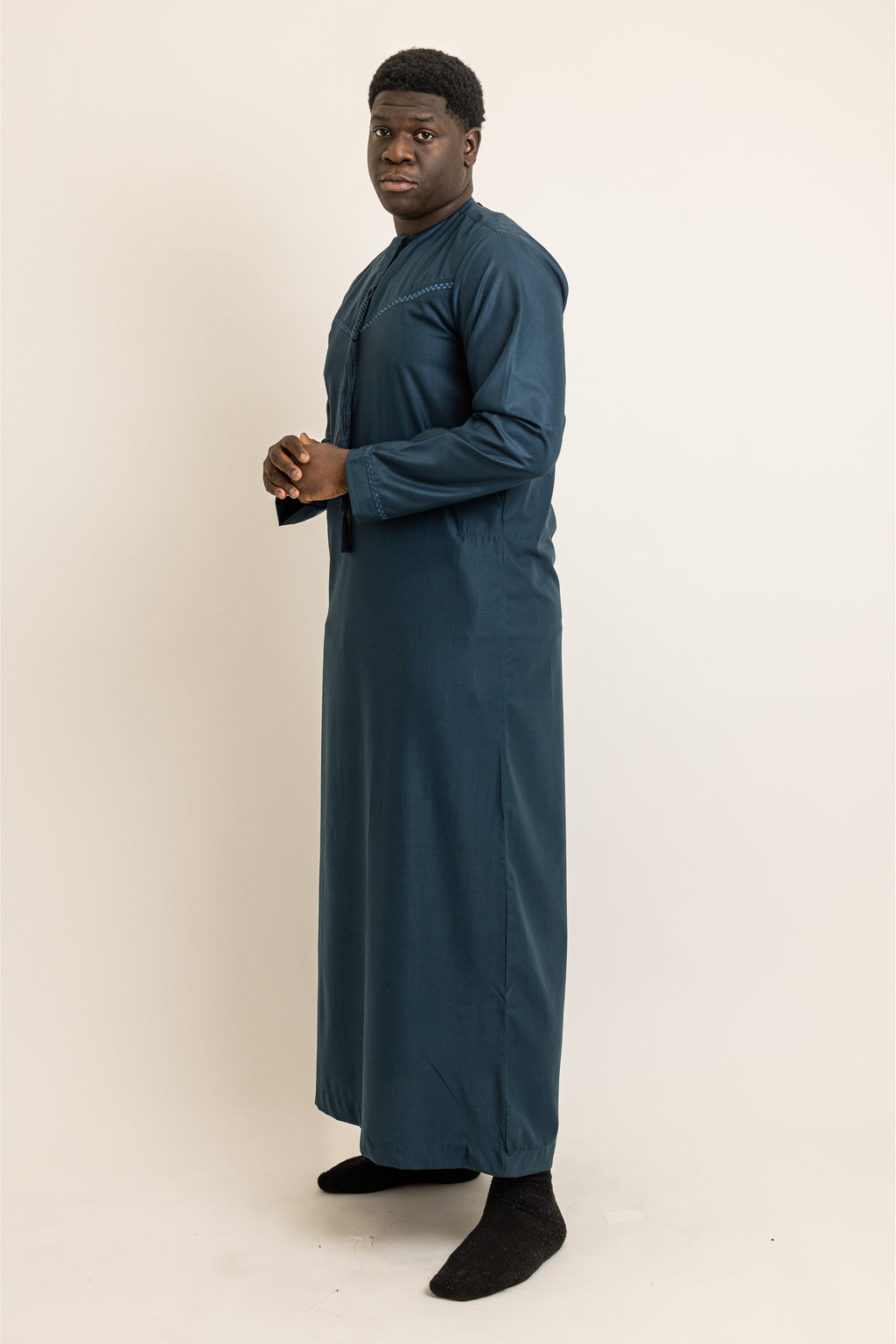 Emirati Dark Turquoise Thobe with Tassel