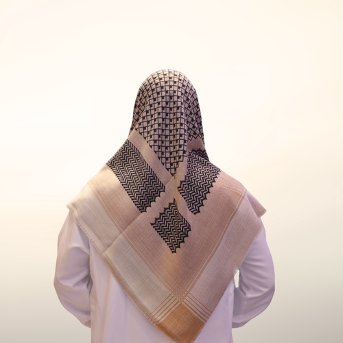 Beige Palestinian Scarf Shemagh