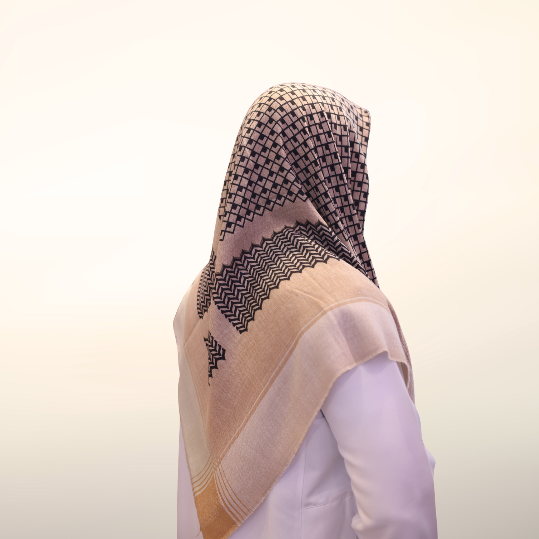 Beige Palestinian Scarf Shemagh