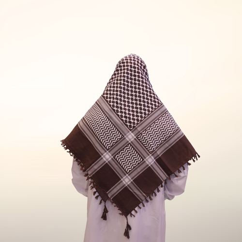 Dark Brown Palestinian Scarf Shemagh