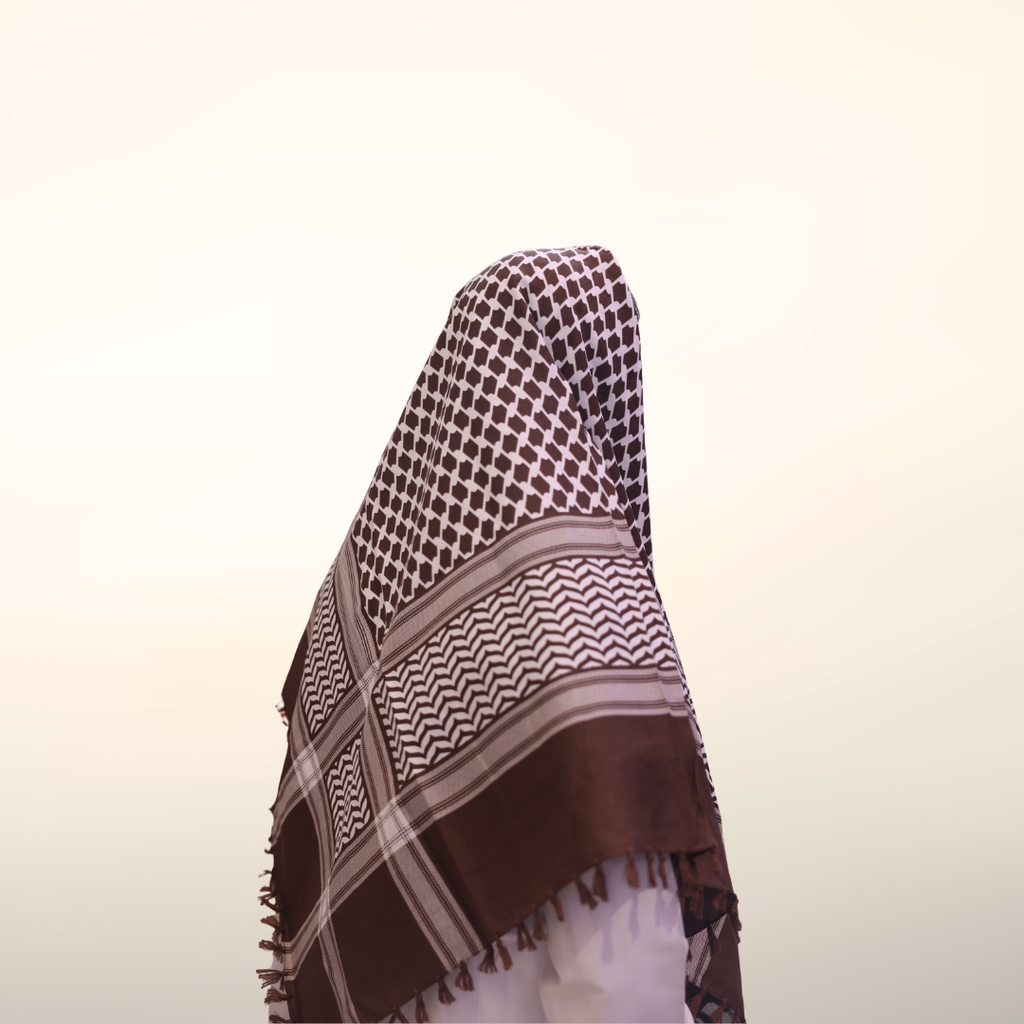Dark Brown Palestinian Scarf Shemagh