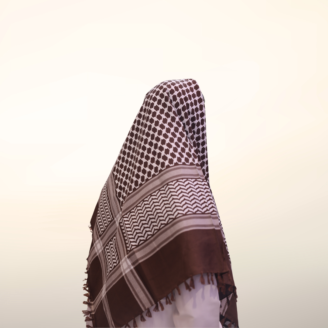 Dark Brown Palestinian Scarf Shemagh