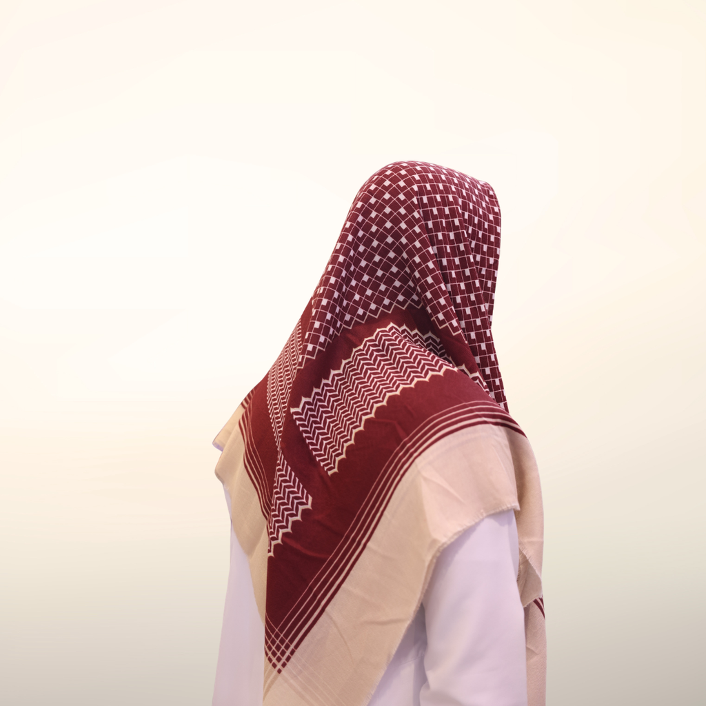 Maroon Palestinian Scarf Shemagh