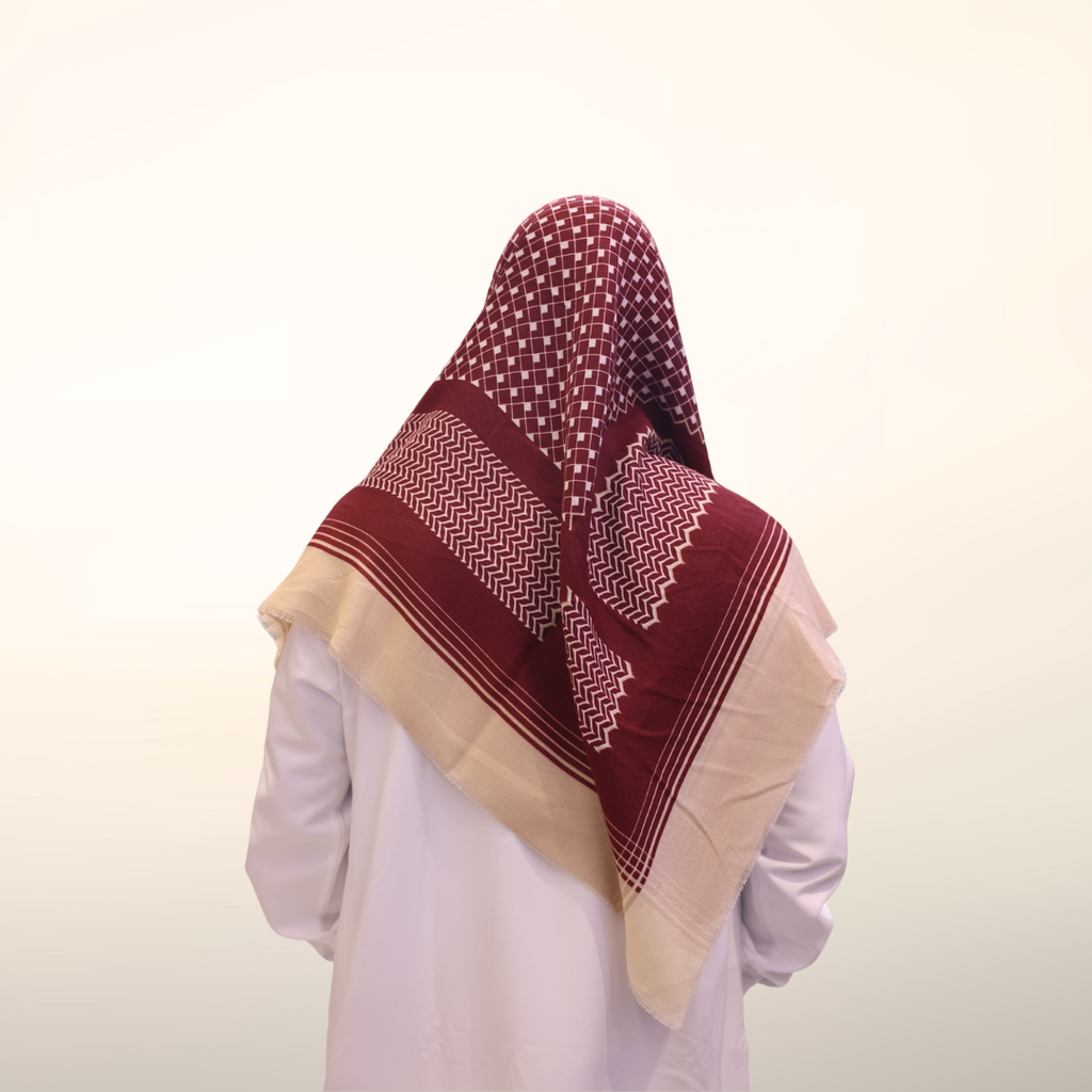 Maroon Palestinian Scarf Shemagh