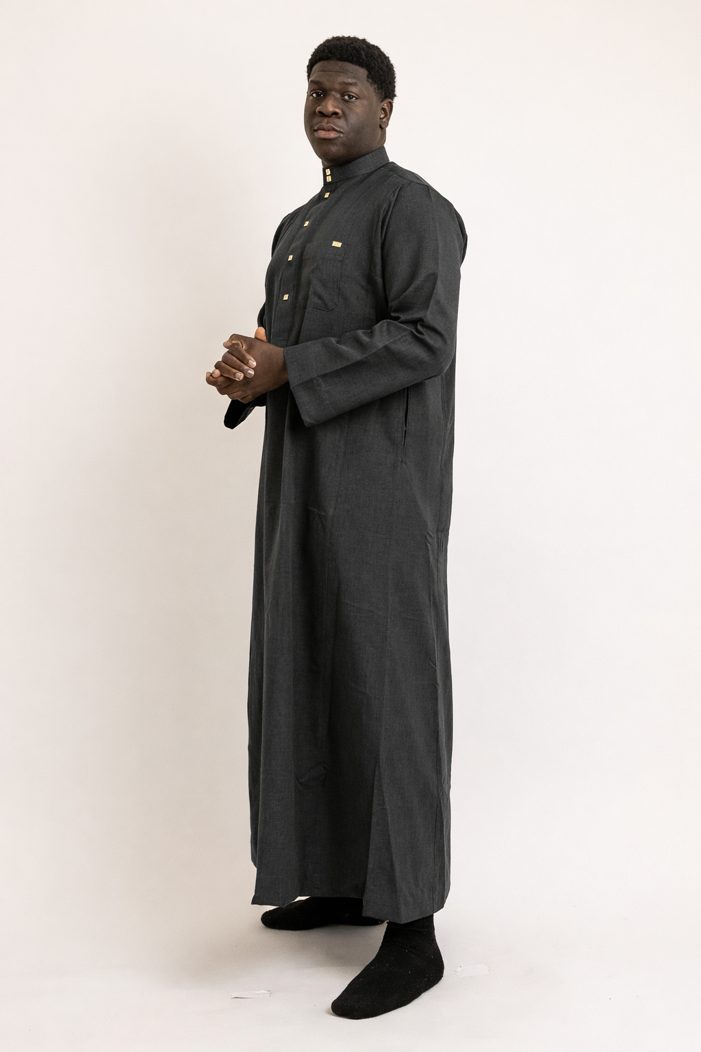 Saudi Charcoal Grey Thobe (no Cuff)