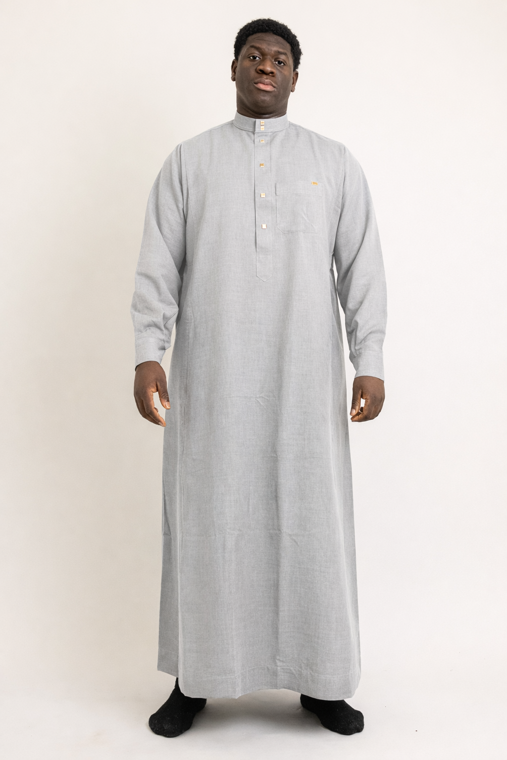 Saudi Light Grey Thobe (no Cuff)