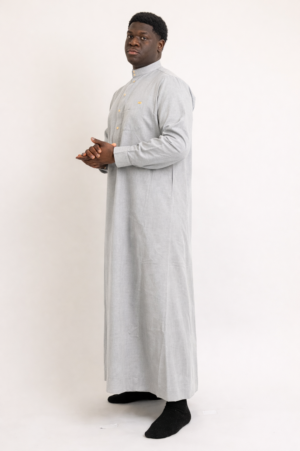 Saudi Light Grey Thobe (no Cuff)
