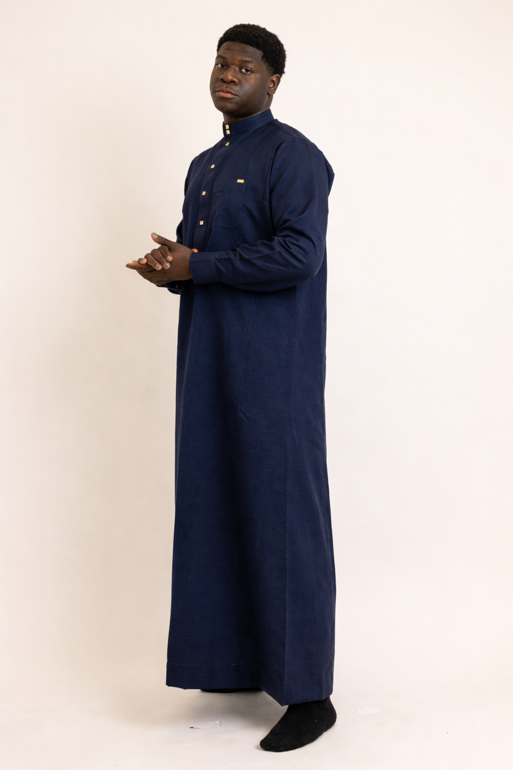 Saudi Navy Blue Thobe (no Cuff)